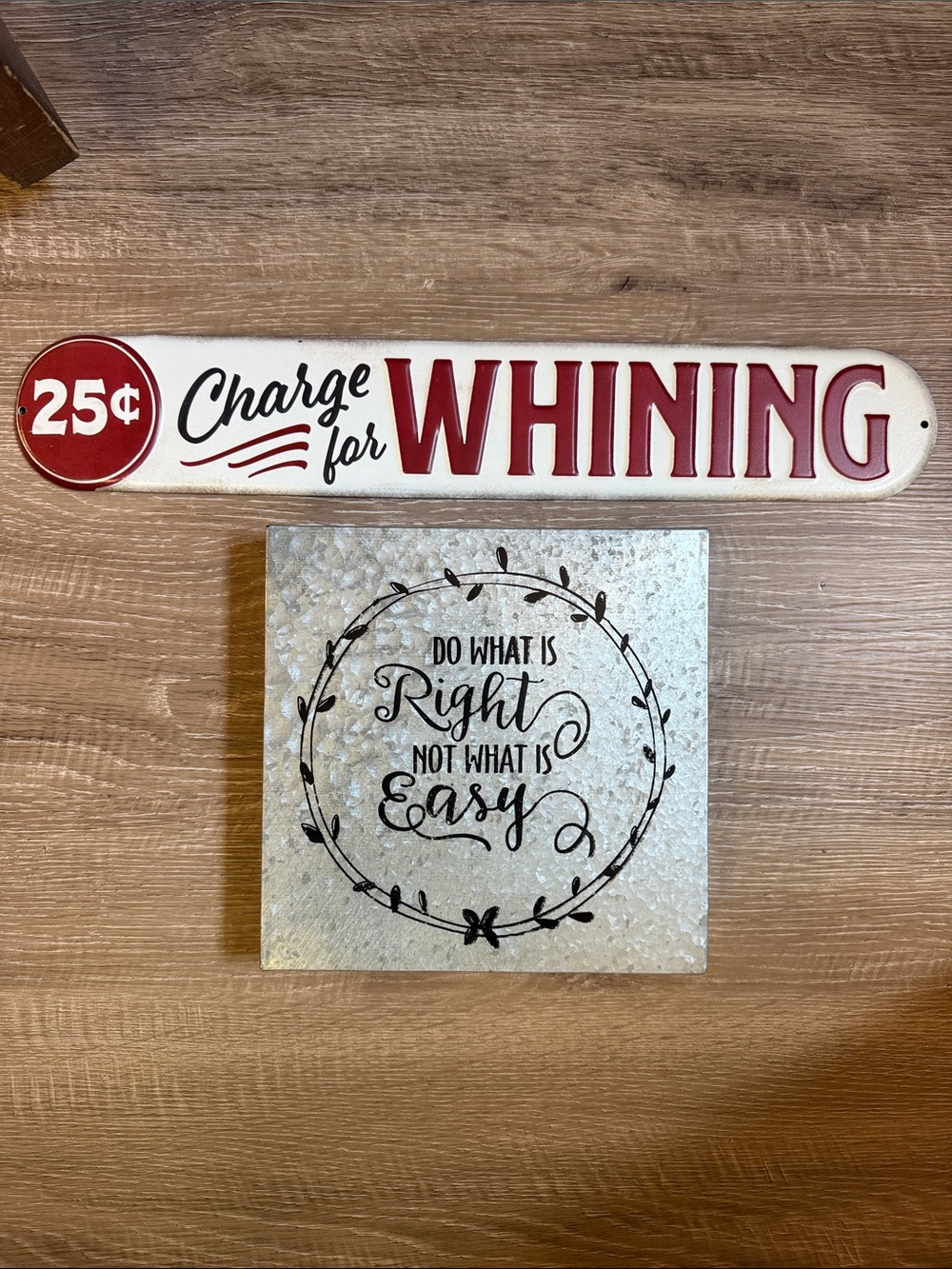 2 metal decor signs / Hobby Lobby